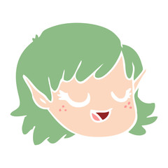 flat color style cartoon elf girl