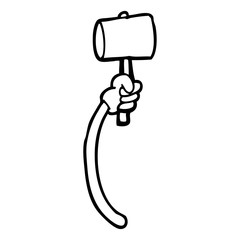 line drawing cartoon retro hand gestures