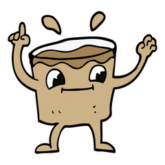 cartoon doodle coffee shot