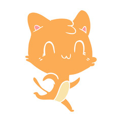 flat color style cartoon happy cat