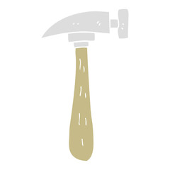 flat color illustration of a cartoon hammer