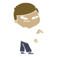 flat color style cartoon pointing man