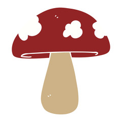 flat color style cartoon mushroom