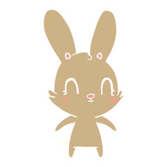 cute flat color style cartoon rabbit