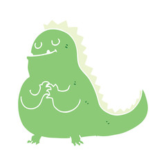 flat color style cartoon dinosaur