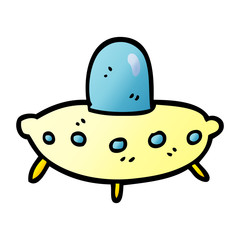 cartoon doodle alien spaceship