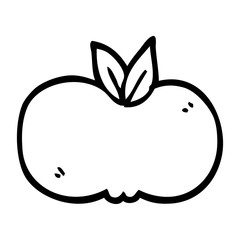 line drawing cartoon apple