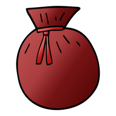 cartoon doodle santa sack