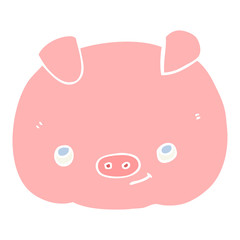 flat color style cartoon happy pig