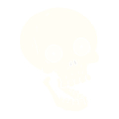 flat color style cartoon skull