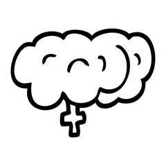 line drawing cartoon human brain