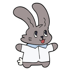 cartoon doodle happy rabbit