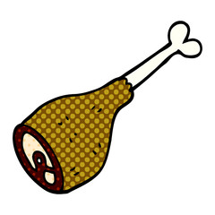 cartoon doodle well cooked meat