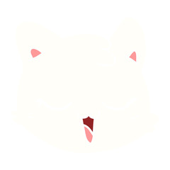 flat color style cartoon cat face