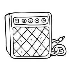 line drawing cartoon retro speaker system