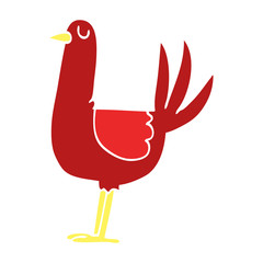 cartoon doodle tall bird