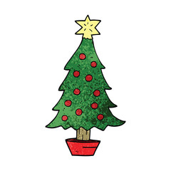 cartoon doodle christmas tree