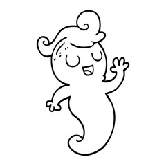 line drawing cartoon ghost