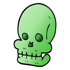 cartoon doodle spooky skull
