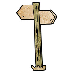 cartoon doodle sign posts