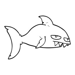 line drawing cartoon deadly shark