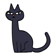 cartoon doodle cat
