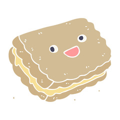 flat color style cartoon biscuit