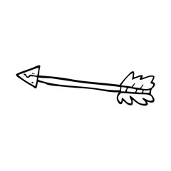 line drawing cartoon long arrow