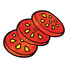 cartoon doodle sliced tomato