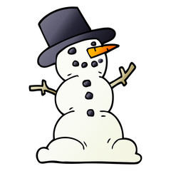 cartoon doodle traditional snowman