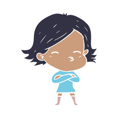 flat color style cartoon woman