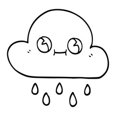 line drawing cartoon rain cloud