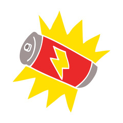 cartoon doodle battery