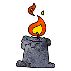 cartoon doodle lit candle