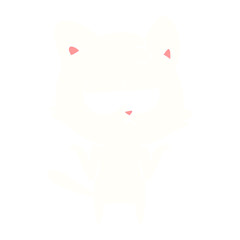 bored flat color style cartoon cat