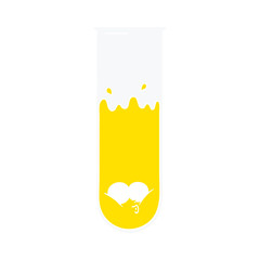 flat color style cartoon surprised test tube
