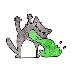 cartoon doodle of an ill cat