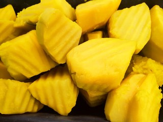 Top view of boiled pumpkin as a background, healthy food concept
