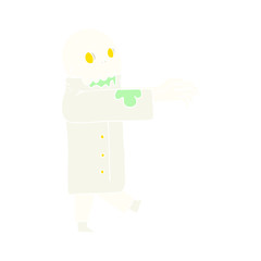 flat color illustration of a cartoon zombie