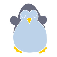 flat color style cartoon penguin