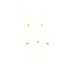 cute flat color style cartoon rabbit