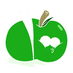 flat color style cartoon sliced apple