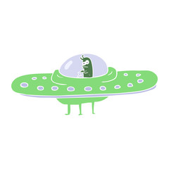 flat color illustration of a cartoon ufo