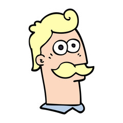 cartoon doodle man with mustache