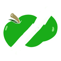 flat color style cartoon sliced apple