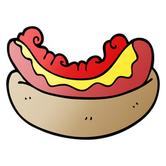 cartoon doodle hotdog in a bun