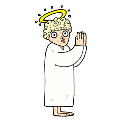 cartoon doodle angel praying