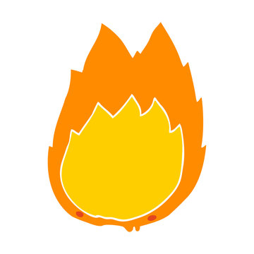 flat color style cartoon flames