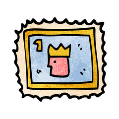 cartoon doodle stamp with royal face