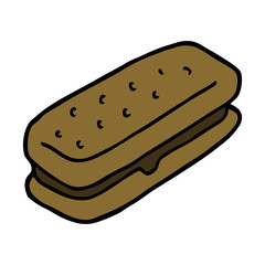cartoon doodle chocolate biscuit